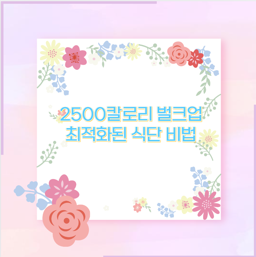 2500칼로리 벌크업 최적화된 식단 비법